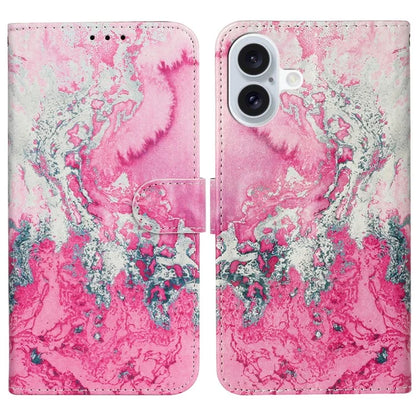 For iPhone 16 Plus Case Shockproof Leather Wallet Phone Cover Pattern Printing