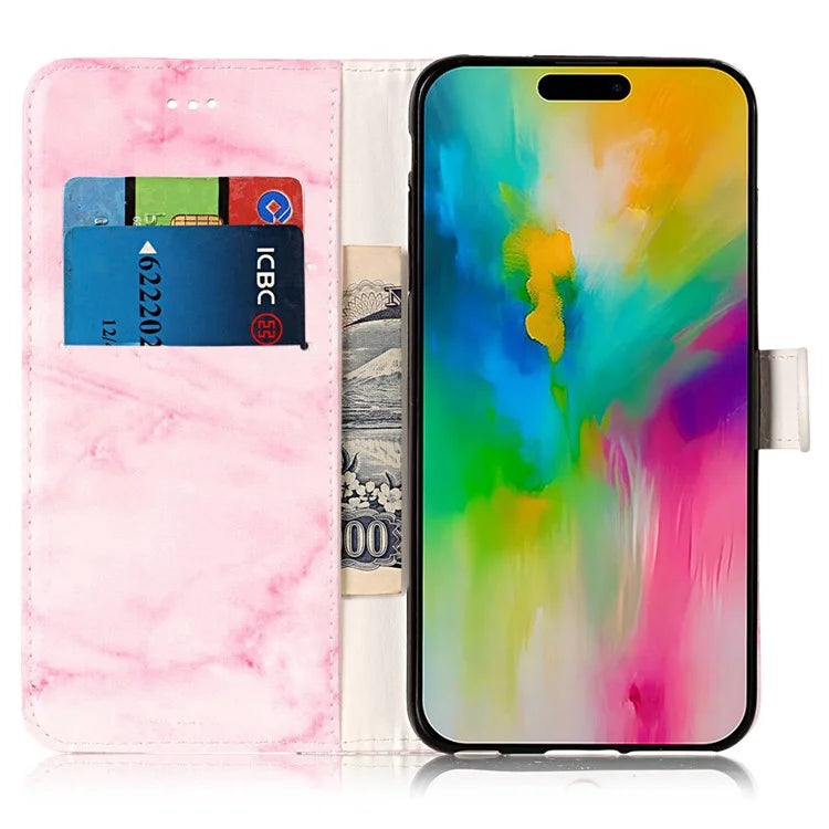 For iPhone 16 Plus Case Shockproof Leather Wallet Phone Cover Pattern Printing