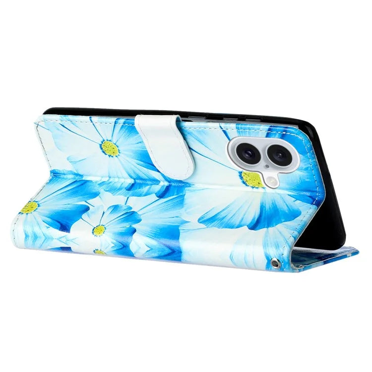 For iPhone 16 Plus Case Shockproof Leather Wallet Phone Cover Pattern Printing
