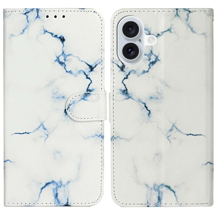 For iPhone 16 Plus Case Shockproof Leather Wallet Phone Cover Pattern Printing