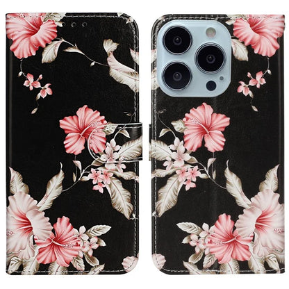 For iPhone 16 Case Pattern Stand Leather Phone Cover Card Slots Design