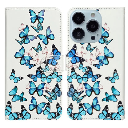 For iPhone 16 Case Pattern Stand Leather Phone Cover Card Slots Design