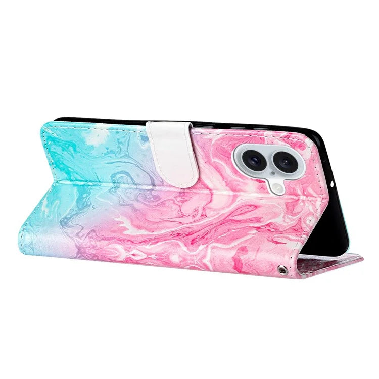For iPhone 16 Case Pattern Stand Leather Phone Cover Card Slots Design