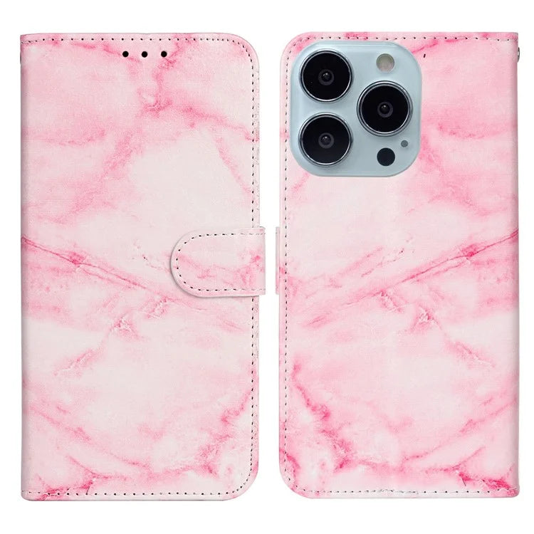 For iPhone 16 Case Pattern Stand Leather Phone Cover Card Slots Design