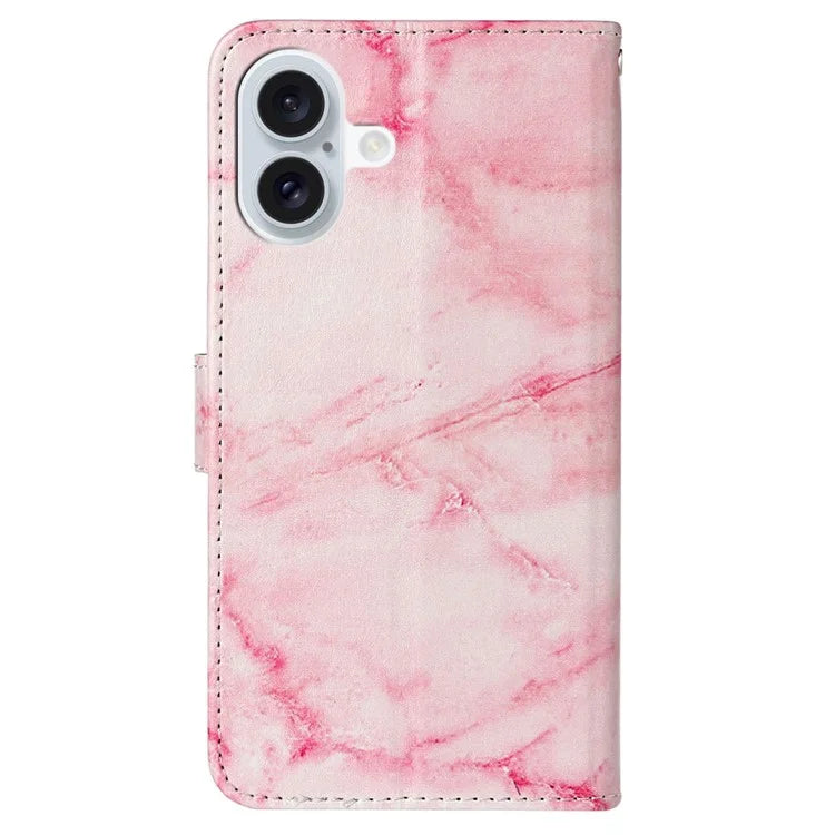 For iPhone 16 Case Pattern Stand Leather Phone Cover Card Slots Design