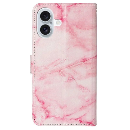 For iPhone 16 Case Pattern Stand Leather Phone Cover Card Slots Design