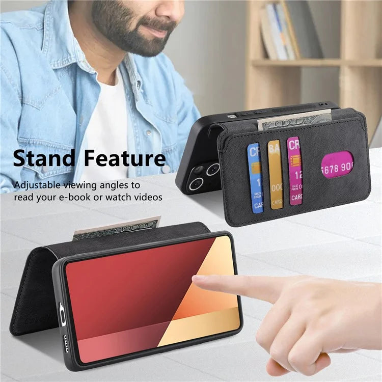 CASENEO MW-03 For Xiaomi Redmi Note 13 Pro 4G / Poco M6 Pro 4G Case Detachable Wallet Phone Cover