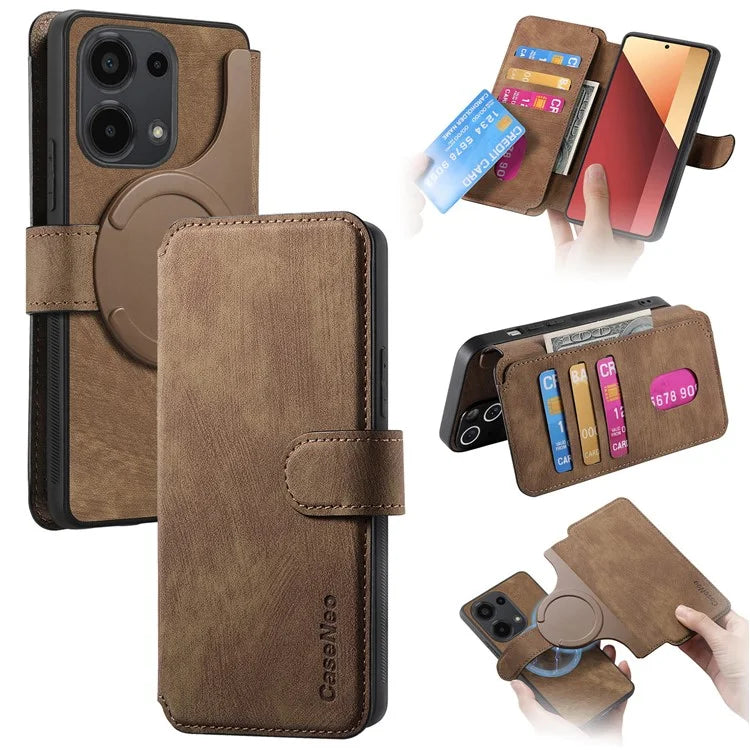CASENEO MW-03 For Xiaomi Redmi Note 13 Pro 4G / Poco M6 Pro 4G Case Detachable Wallet Phone Cover