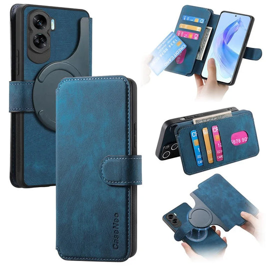 CASENEO MW-03 For Honor 90 Lite 5G Case Leather Wallet Detachable 2-in-1 Phone Cover