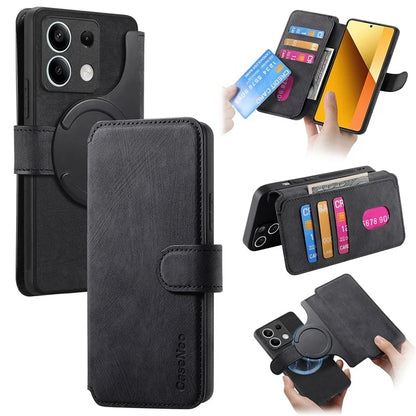 CASENEO MW-03 For Xiaomi Redmi Note 13 5G Case Leather Back Cover Detachable Magnetic Wallet