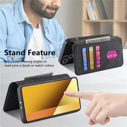 CASENEO MW-03 For Xiaomi Redmi Note 13 5G Case Leather Back Cover Detachable Magnetic Wallet