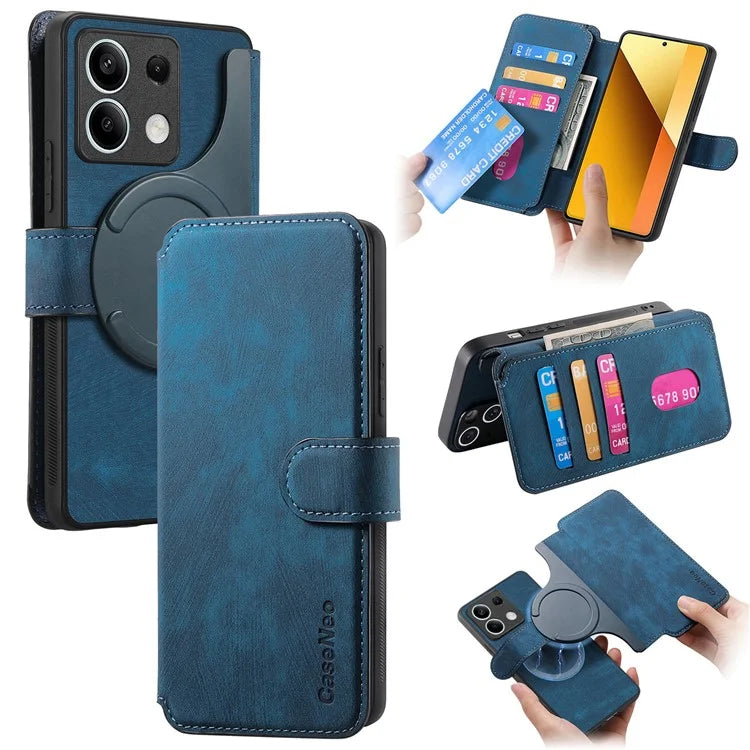 CASENEO MW-03 For Xiaomi Redmi Note 13 5G Case Leather Back Cover Detachable Magnetic Wallet