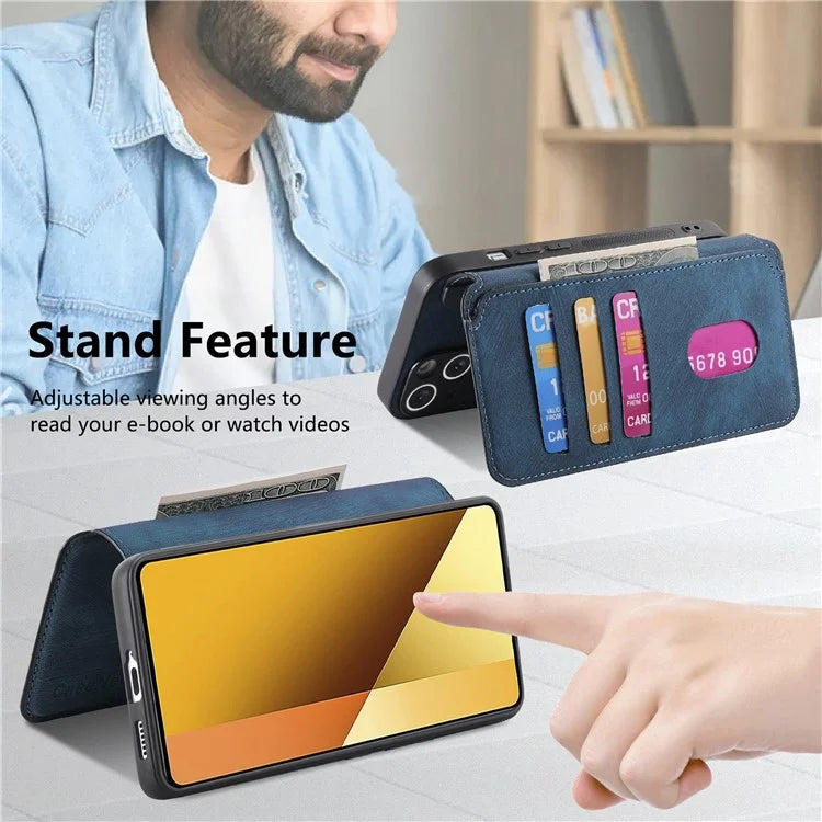 CASENEO MW-03 For Xiaomi Redmi Note 13 5G Case Leather Back Cover Detachable Magnetic Wallet