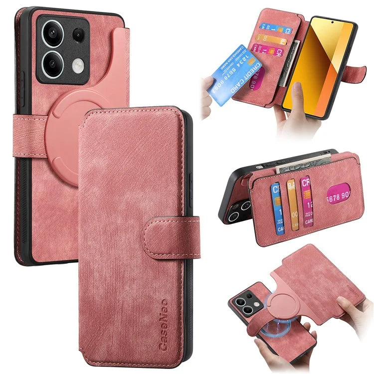 CASENEO MW-03 For Xiaomi Redmi Note 13 5G Case Leather Back Cover Detachable Magnetic Wallet
