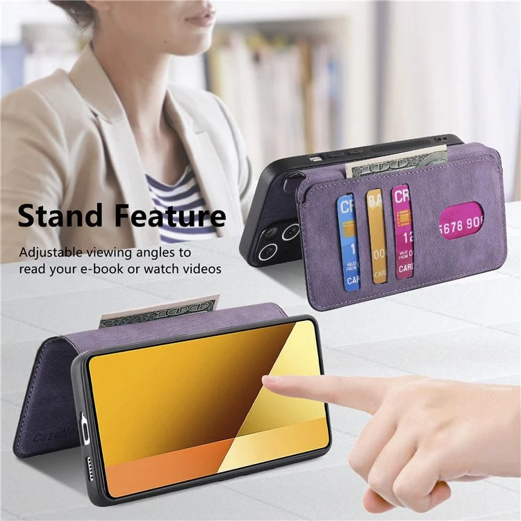CASENEO MW-03 For Xiaomi Redmi Note 13 5G Case Leather Back Cover Detachable Magnetic Wallet