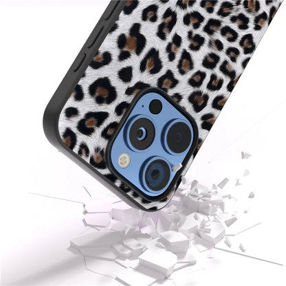ABEEL For iPhone 16 Pro Case PU+TPU Back Phone Cover with Leopard Pattern