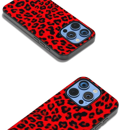 ABEEL For iPhone 16 Pro Case PU+TPU Back Phone Cover with Leopard Pattern