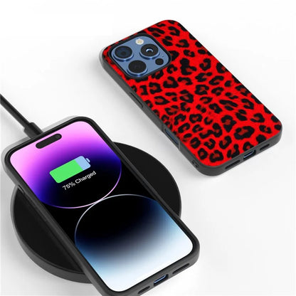 ABEEL For iPhone 16 Pro Case PU+TPU Back Phone Cover with Leopard Pattern