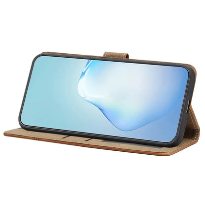 For iPhone 16 Pro Case Lines Imprinted PU Leather Stand Phone Cover