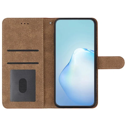 For iPhone 16 Pro Case Lines Imprinted PU Leather Stand Phone Cover