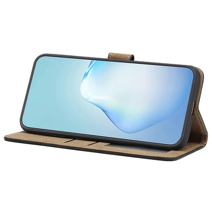 For iPhone 16 Pro Case Lines Imprinted PU Leather Stand Phone Cover
