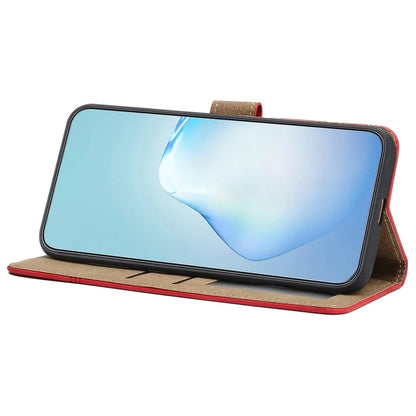 For iPhone 16 Pro Case Lines Imprinted PU Leather Stand Phone Cover