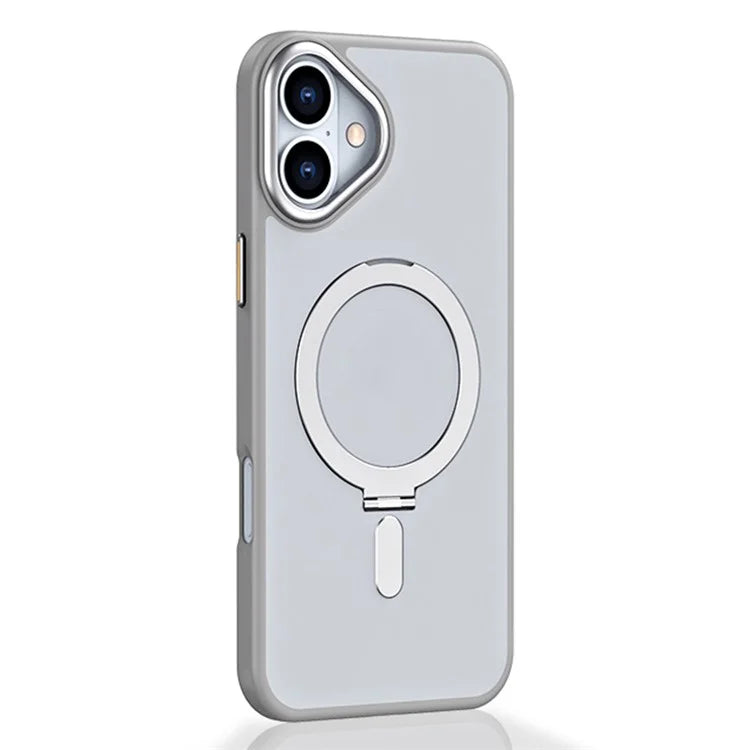 For iPhone 16 Plus Kickstand Case TPU+Acrylic Magnetic Phone Cover