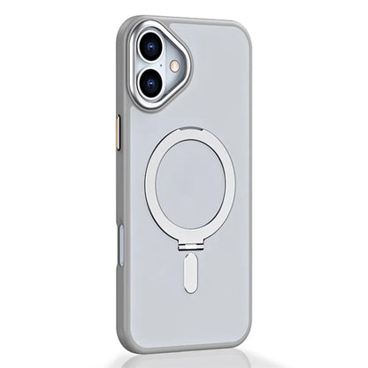 For iPhone 16 Plus Kickstand Case TPU+Acrylic Magnetic Phone Cover