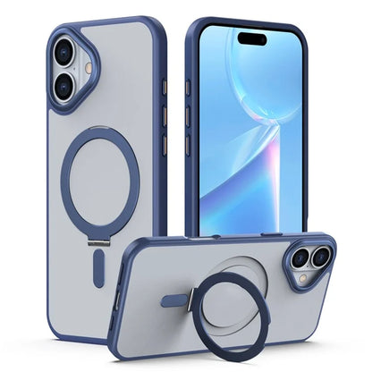 For iPhone 16 Plus Kickstand Case TPU+Acrylic Magnetic Phone Cover