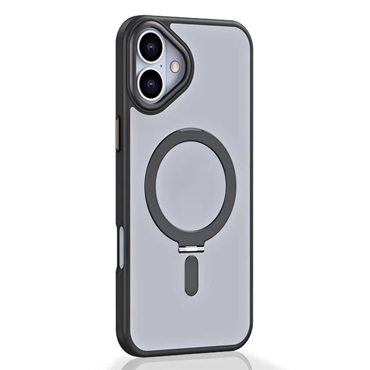 For iPhone 16 Plus Kickstand Case TPU+Acrylic Magnetic Phone Cover