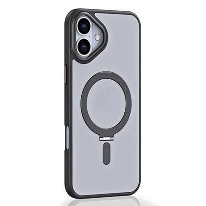 For iPhone 16 Plus Kickstand Case TPU+Acrylic Magnetic Phone Cover