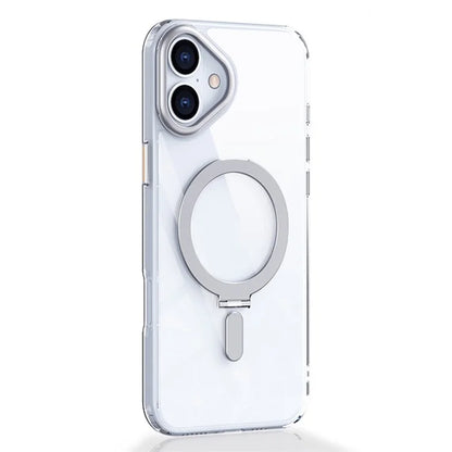 For iPhone 16 Plus Kickstand Case TPU+Acrylic Magnetic Phone Cover