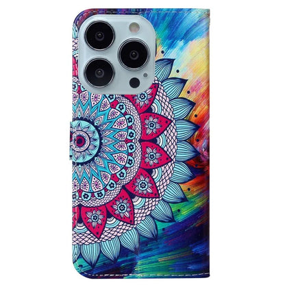 For iPhone 16 Pro Max Case Pattern Printed Leather Phone Cover with Stand 3 Card Holder
