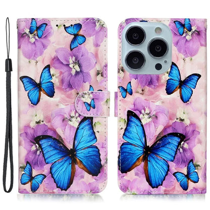 For iPhone 16 Pro Max Case Pattern Printed Leather Phone Cover with Stand 3 Card Holder