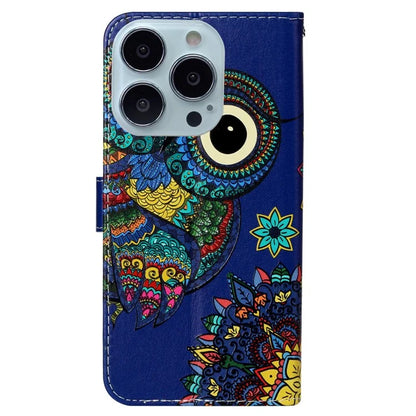 For iPhone 16 Pro Max Case Pattern Printed Leather Phone Cover with Stand 3 Card Holder