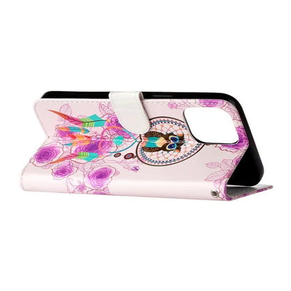 For iPhone 16 Pro Max Case Pattern Printed Leather Phone Cover with Stand 3 Card Holder