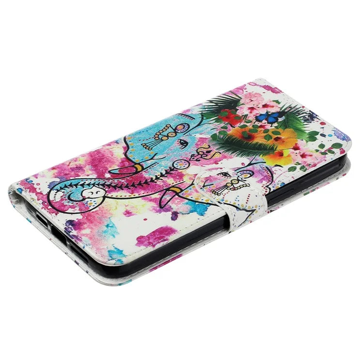 For iPhone 16 Pro Max Case Pattern Printed Leather Phone Cover with Stand 3 Card Holder