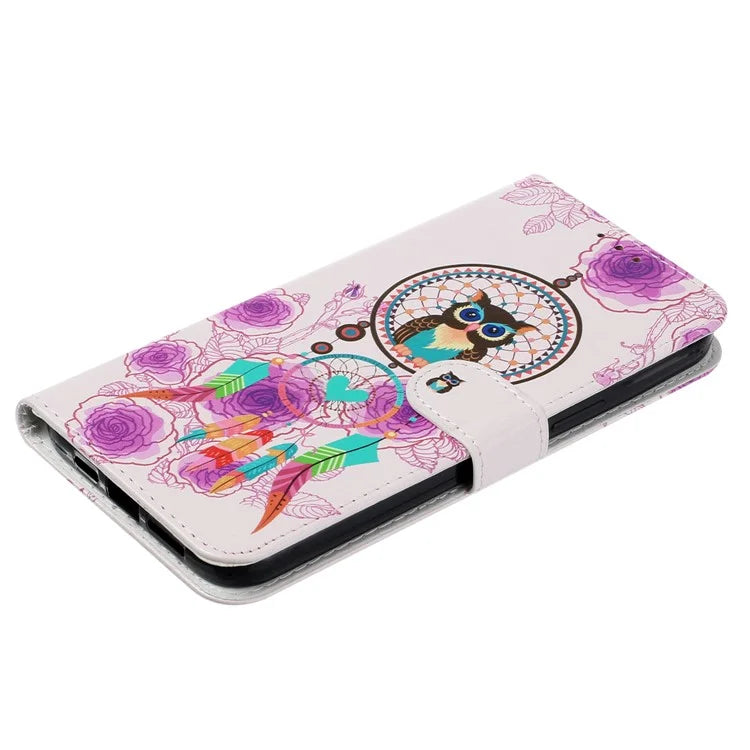 For iPhone 16 Plus Case Pattern Design Flip Leather Phone Cover with Strap