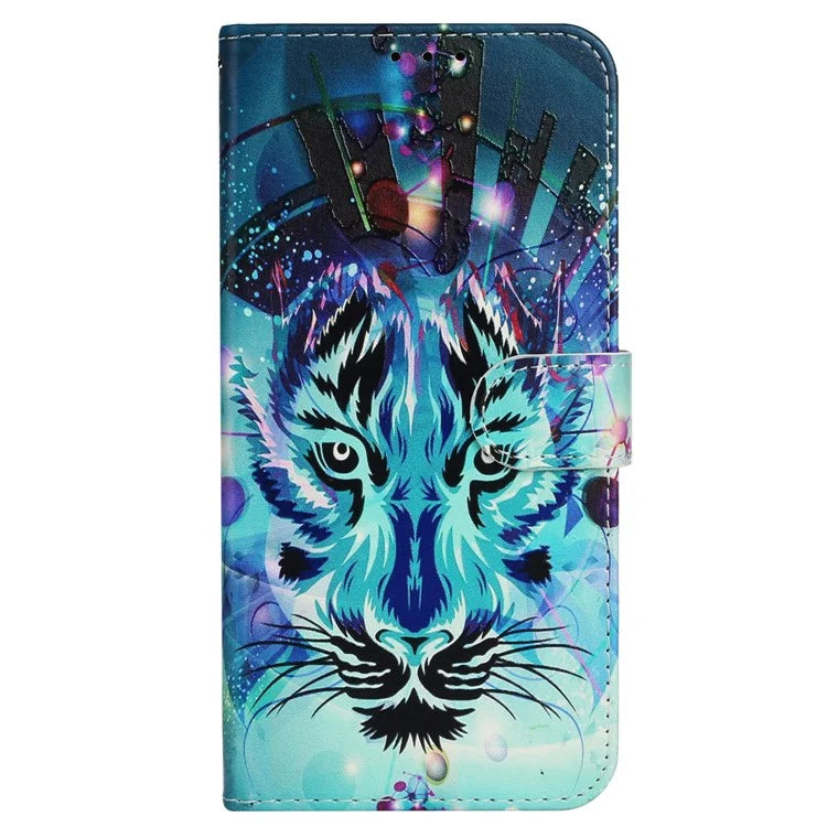 For iPhone 16 Plus Case Pattern Design Flip Leather Phone Cover with Strap