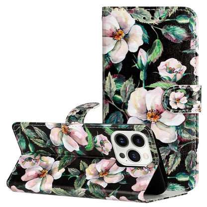 For iPhone 16 Pro Max Case Card Slot Holder Leather Phone Cover Cute Pattern