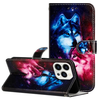For iPhone 16 Pro Max Case Card Slot Holder Leather Phone Cover Cute Pattern
