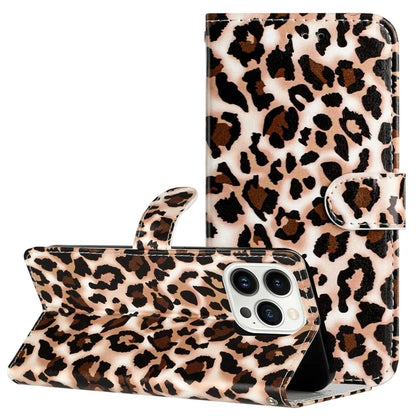 For iPhone 16 Pro Max Case Card Slot Holder Leather Phone Cover Cute Pattern