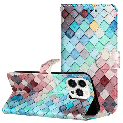 For iPhone 16 Pro Max Case Card Slot Holder Leather Phone Cover Cute Pattern