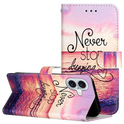 For iPhone 16 Plus Leather Case Pattern Printed Wallet Flip Phone Cover