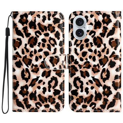 For iPhone 16 Plus Leather Case Pattern Printed Wallet Flip Phone Cover