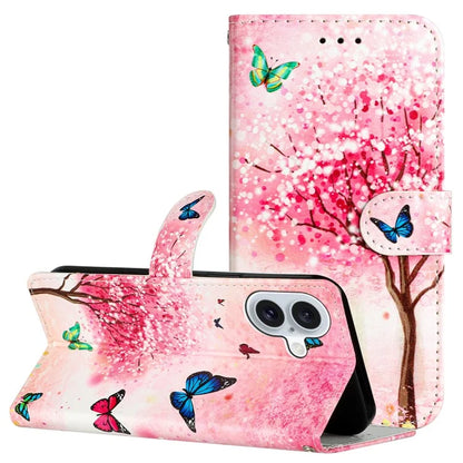 For iPhone 16 Plus Leather Case Pattern Printed Wallet Flip Phone Cover
