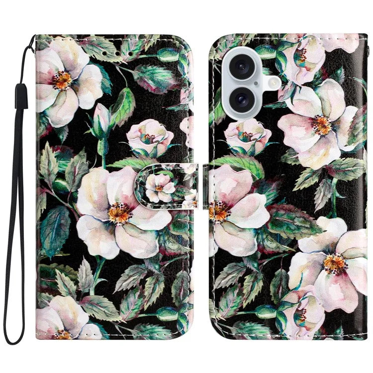 For iPhone 16 Wallet Case Pattern Print Design Flip Leather Phone Cover