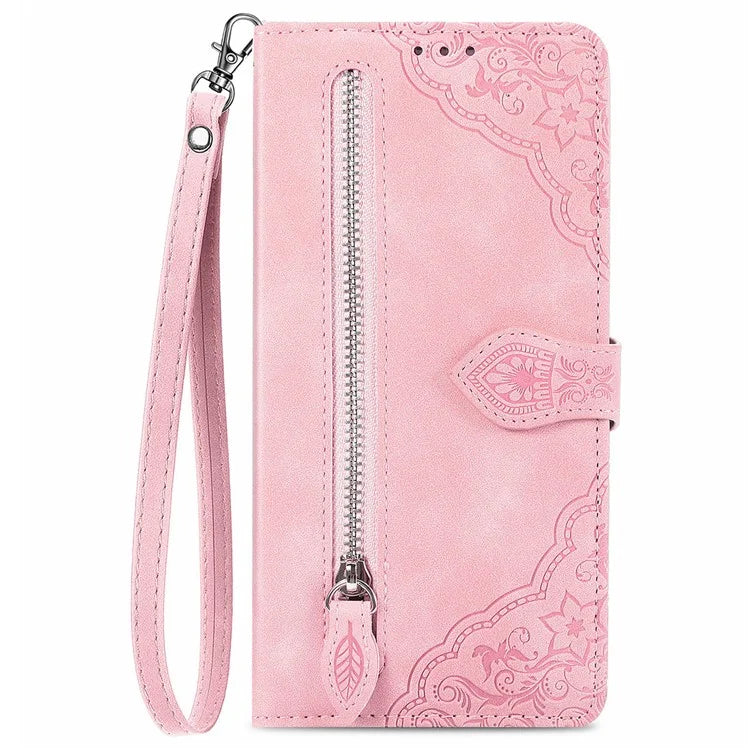 For Xiaomi Redmi Turbo 3 5G / Poco F6 5G Case Zipper Wallet Leather Floral Phone Cover