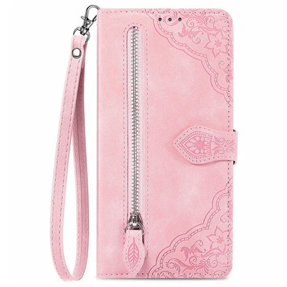 For Xiaomi Redmi Turbo 3 5G / Poco F6 5G Case Zipper Wallet Leather Floral Phone Cover