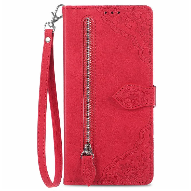 For Xiaomi Redmi Turbo 3 5G / Poco F6 5G Case Zipper Wallet Leather Floral Phone Cover